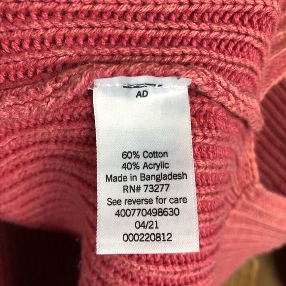 Sonoma Womens Sweater Blush Pink V Neck Cable Knit Fisherman Long Sleeve Large - Picture 6 of 12